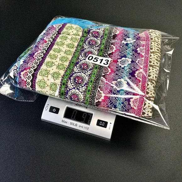 Vintage Floral Paisley Indian Striped Pillow Sham Scalloped Embroidered Border l - Picture 7 of 8